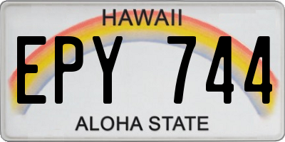 HI license plate EPY744