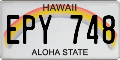 HI license plate EPY748