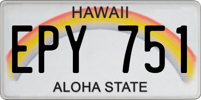 HI license plate EPY751