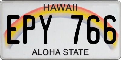 HI license plate EPY766