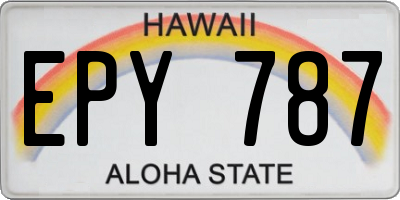 HI license plate EPY787