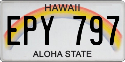 HI license plate EPY797