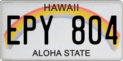HI license plate EPY804