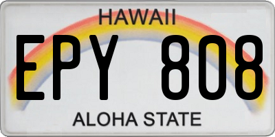 HI license plate EPY808