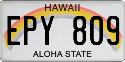 HI license plate EPY809