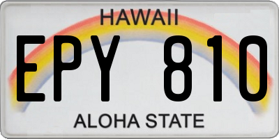 HI license plate EPY810