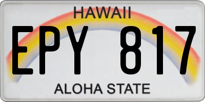 HI license plate EPY817