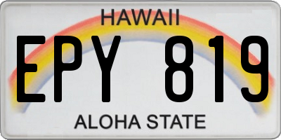 HI license plate EPY819