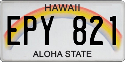 HI license plate EPY821