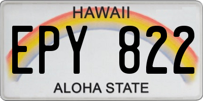 HI license plate EPY822
