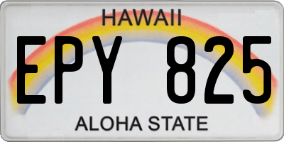 HI license plate EPY825