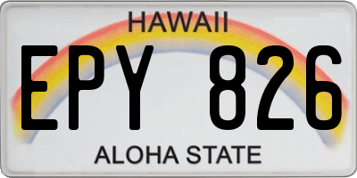 HI license plate EPY826