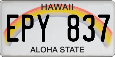 HI license plate EPY837