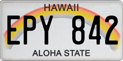 HI license plate EPY842