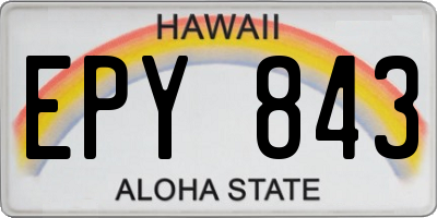 HI license plate EPY843