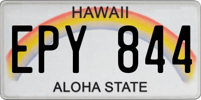HI license plate EPY844