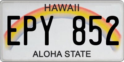 HI license plate EPY852
