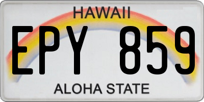 HI license plate EPY859