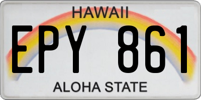 HI license plate EPY861