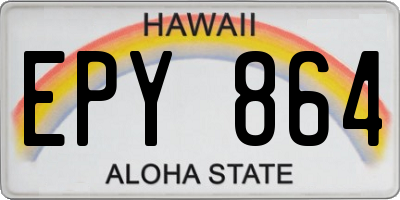 HI license plate EPY864