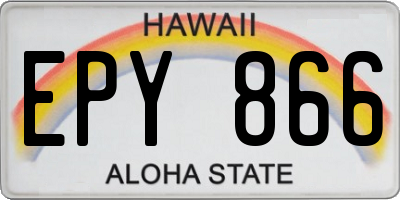 HI license plate EPY866