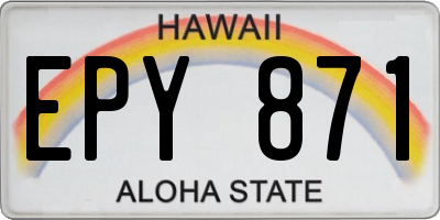 HI license plate EPY871