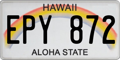 HI license plate EPY872
