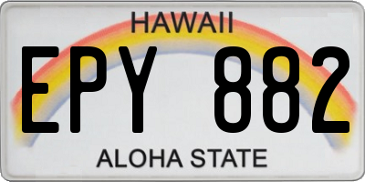 HI license plate EPY882