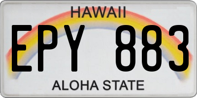 HI license plate EPY883