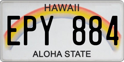 HI license plate EPY884