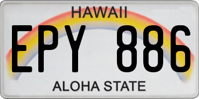 HI license plate EPY886