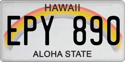 HI license plate EPY890