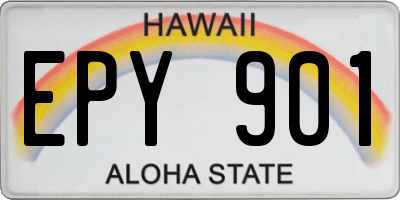 HI license plate EPY901