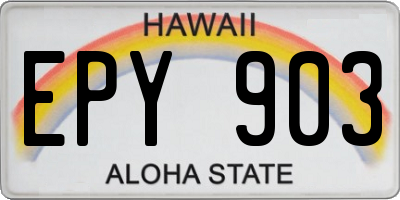 HI license plate EPY903