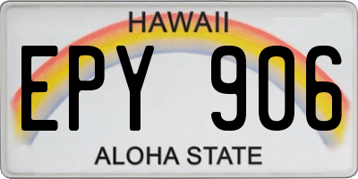 HI license plate EPY906