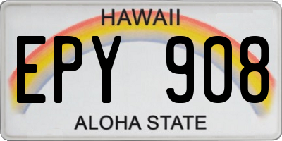 HI license plate EPY908
