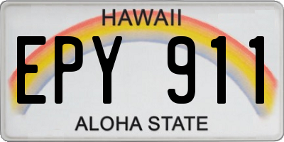 HI license plate EPY911