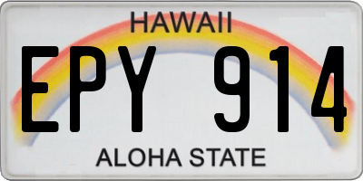 HI license plate EPY914