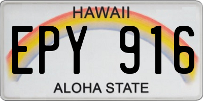 HI license plate EPY916