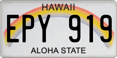 HI license plate EPY919
