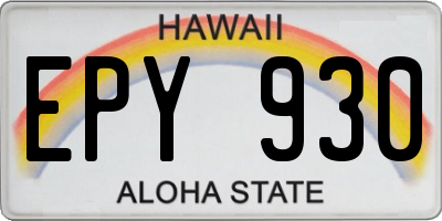 HI license plate EPY930