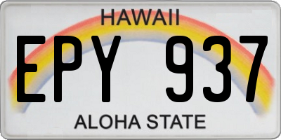 HI license plate EPY937