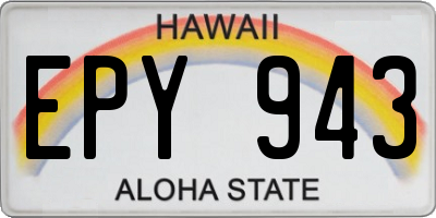 HI license plate EPY943