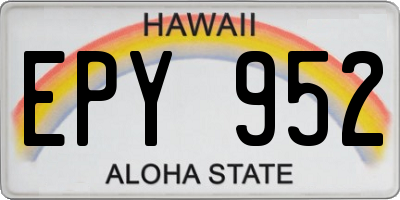 HI license plate EPY952