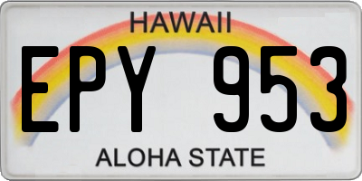 HI license plate EPY953