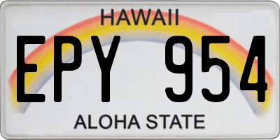 HI license plate EPY954