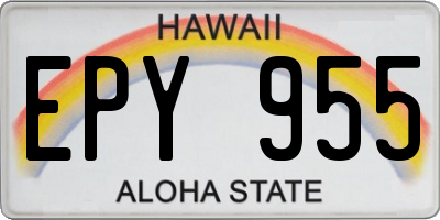HI license plate EPY955