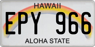 HI license plate EPY966