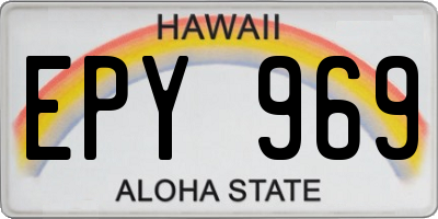 HI license plate EPY969