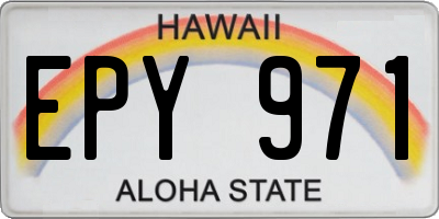 HI license plate EPY971